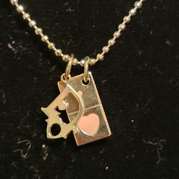 Dior Two Pendant Silver Necklace - Picture 2 of 4